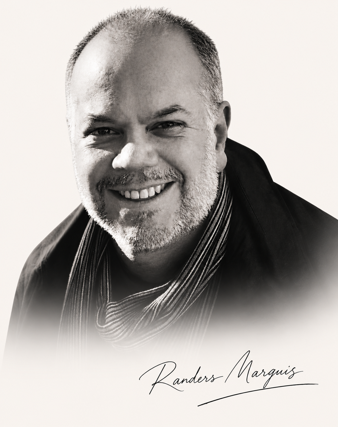 Black-and-white portrait of Randers Marquis